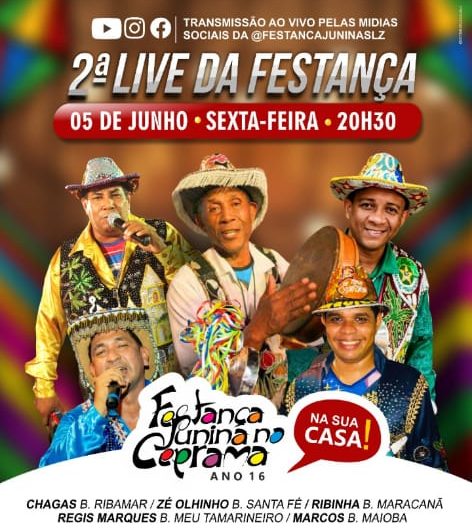 2° Live da Festança Junina ocorre na sexta, 05 de junho
