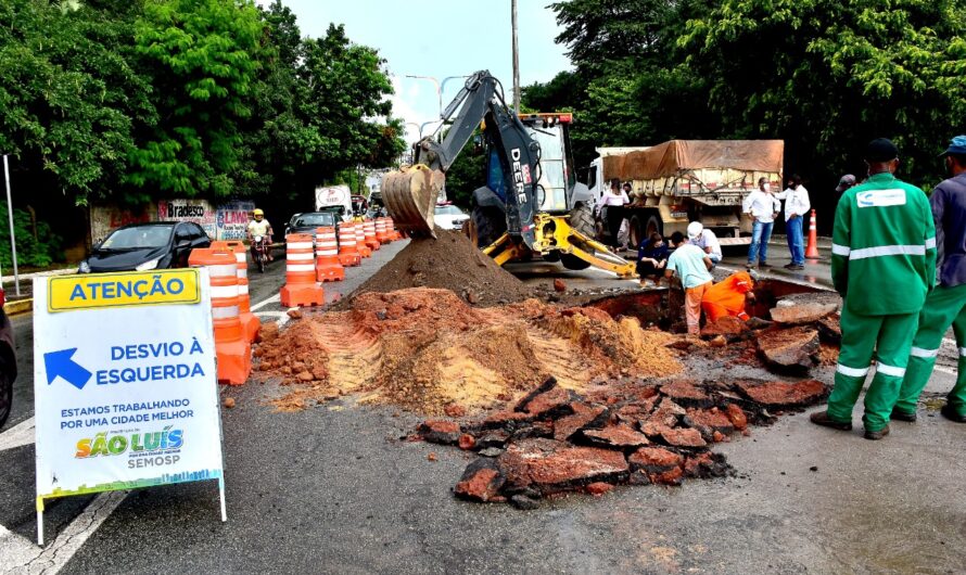 Prefeitura trabalha para recuperar trecho da Avenida Jerônimo de Albuquerque