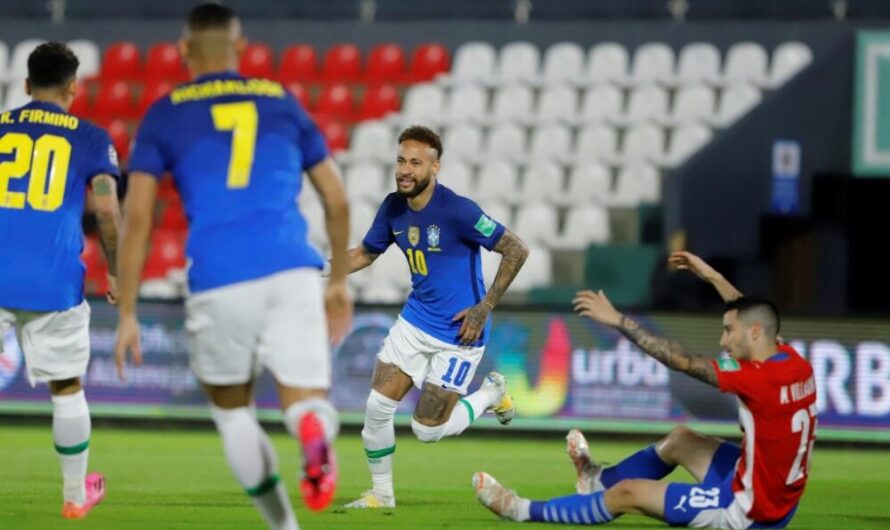 Brasil vence o Paraguai por 2 a 0 e mantém 100% de aproveitamento nas Eliminatórias