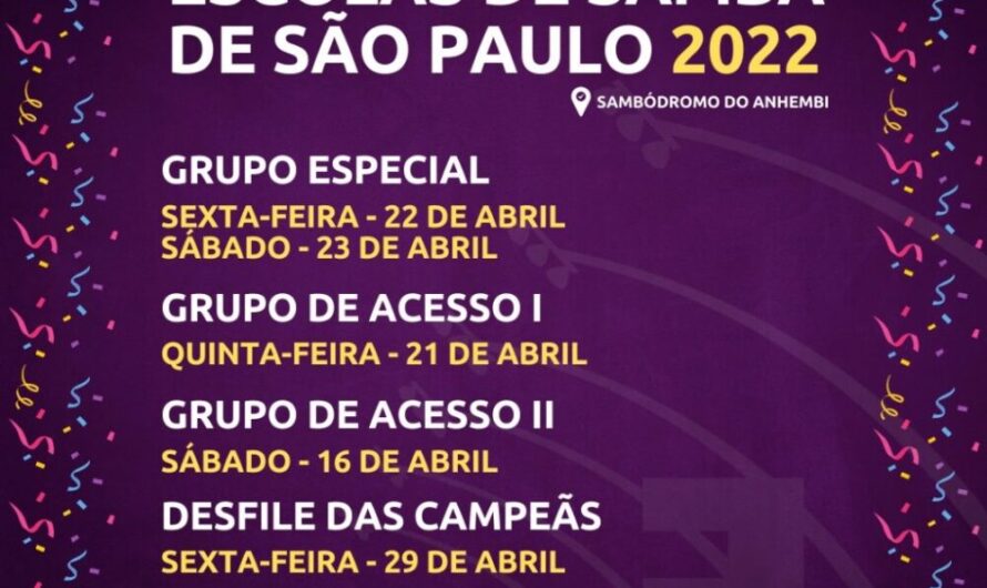 Ensaios técnicos das escolas de samba paulistas entram na reta final