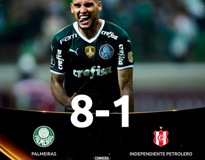 Libertadores: Palmeiras toma susto, mas goleia Independiente Petrolero