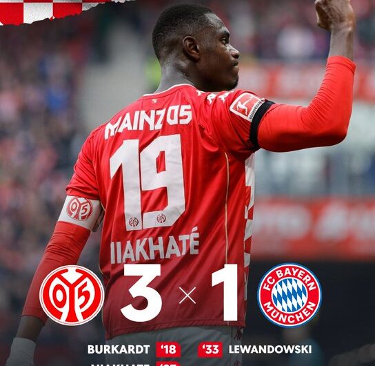 Campeão alemão antecipado, Bayern perde por 3 a 1 para Mainz 05