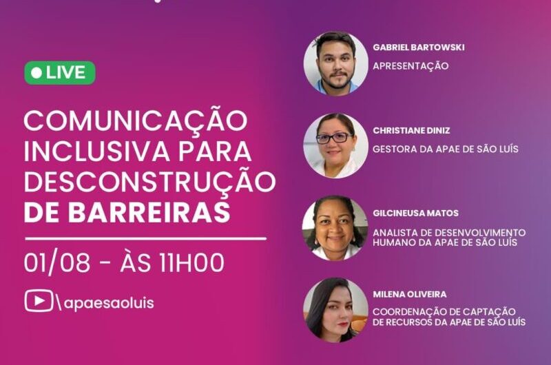 APAE promove live de conscientização sobre “Comunicação Inclusiva para Desconstrução de Barreiras”