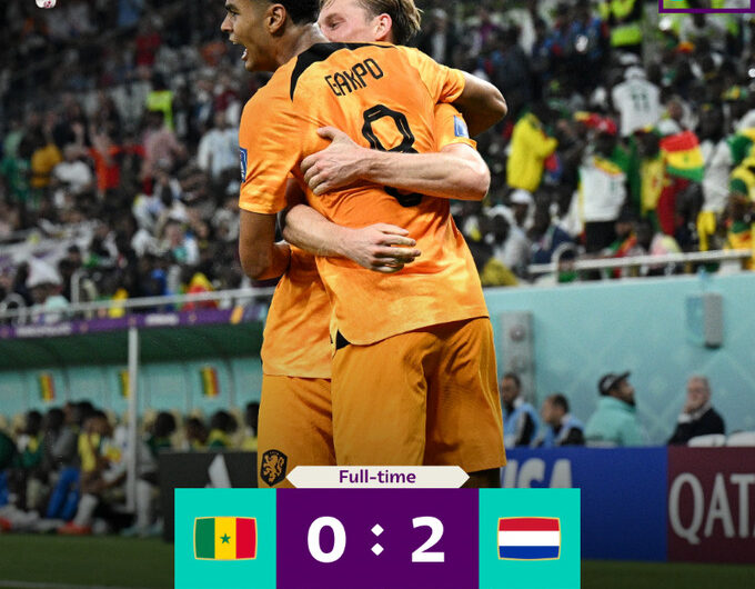 Holanda estreia com vitória de 2 a 0 sobre Senegal