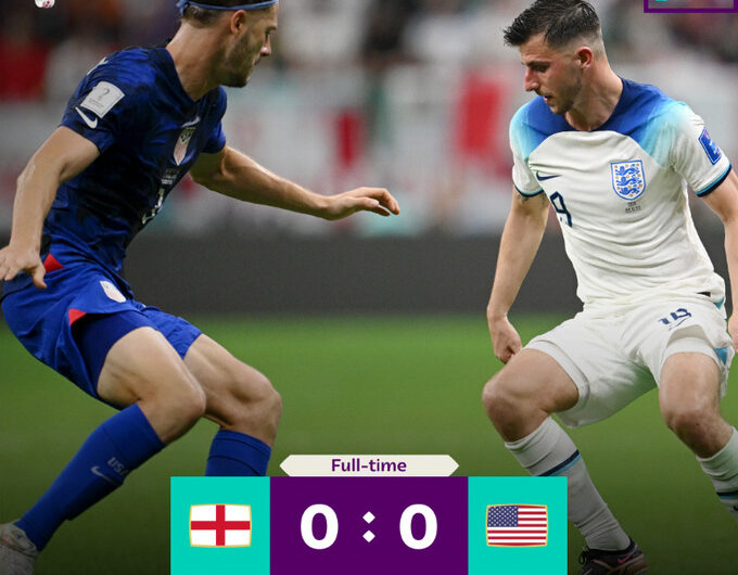 Inglaterra e Estados Unidos ficam no 0 a 0 pelo Grupo B