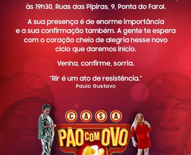 PÃO COM OVO INAUGURA SEU CENTRO CULTURAL, E VOCÊ É NOSSO CONVIDADO MAIS QUE ESPECIAL PARA ESSE MOMENTO IMPORTANTE
