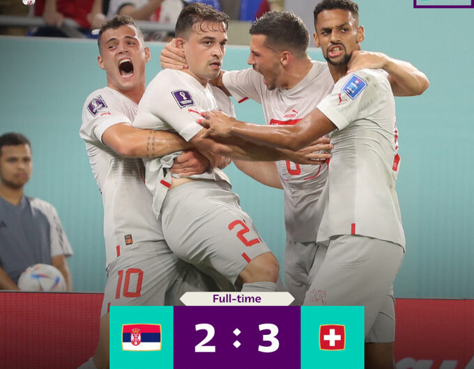 Suíça supera Sérvia e avança na Copa