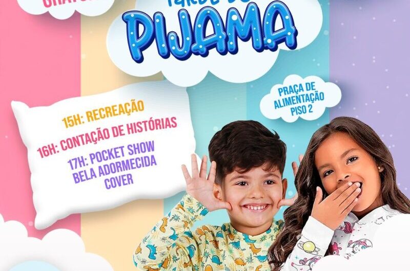 Tarde do Pijama é atração para crianças no São Luís Shopping