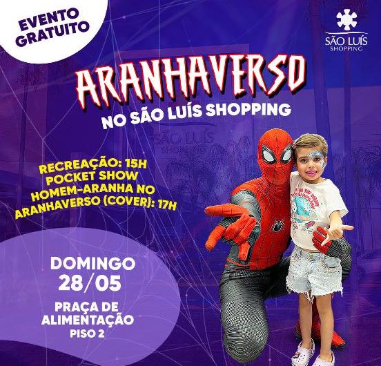Homem-Aranha no Aranhaverso (cover)  neste domingo,28, no São Luís Shopping