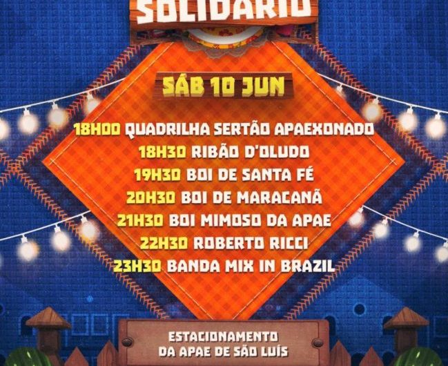 APAE realiza Arraial Solidário neste sábado, dia 10 de junho, com programação diversificada