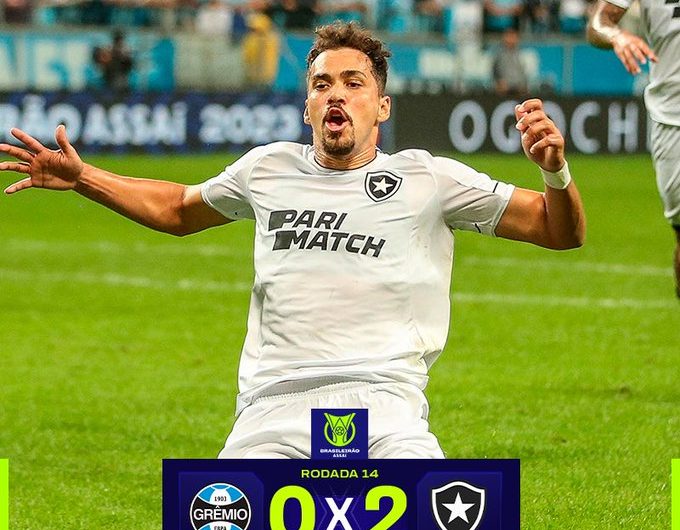 Botafogo vence Grêmio e abre dez pontos de vantagem no Brasileirão