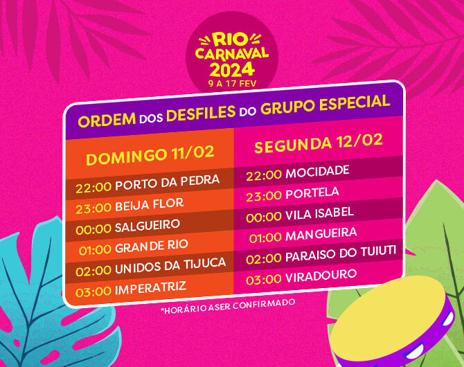 Conheça os enredos das escolas de samba do Grupo Especial do RJ para 2024
