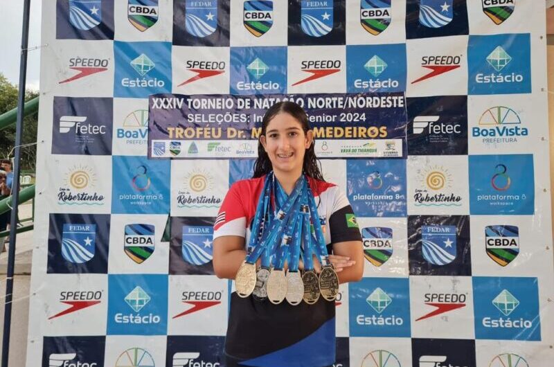 Nadadora da Atlef/Nina foi um dos destaques da delegação maranhense em competição realizada na cidade de Boa Vista-RR.