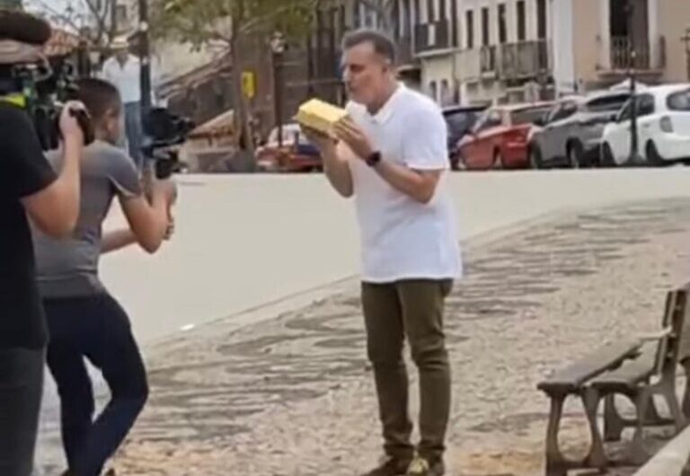 Luciano Huck grava para o “Domingão com Huck” no Centro de São Luís nesta terça-feira