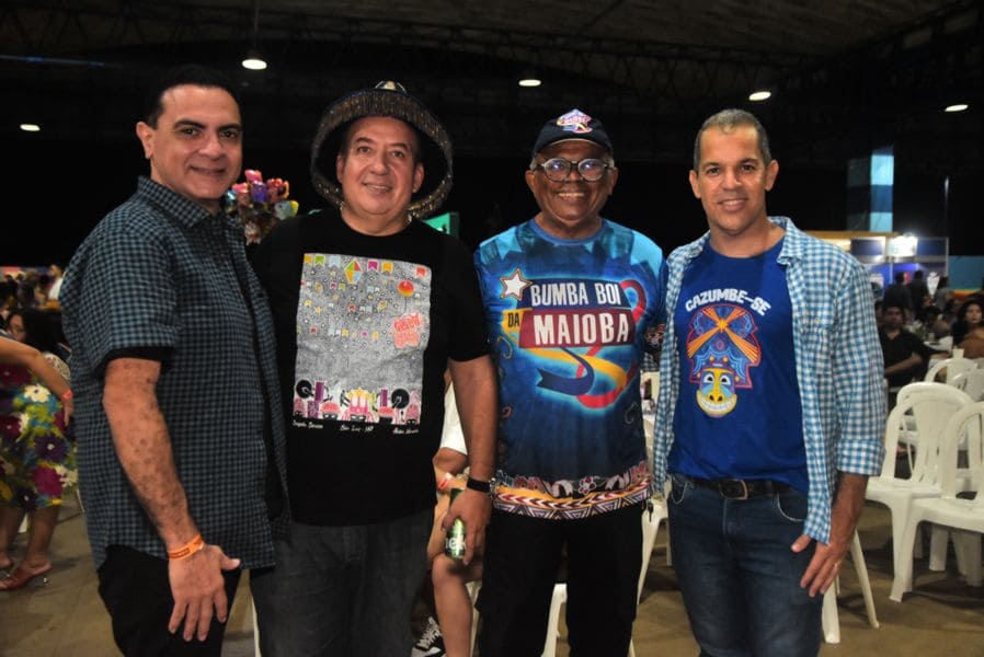 O jornalista Adalberto Melo (TV Difusora), o Dir de O Imparcial Célio Sérgio, Joel Jacintho e Carlos Hubert do MKt da Equatorial MA