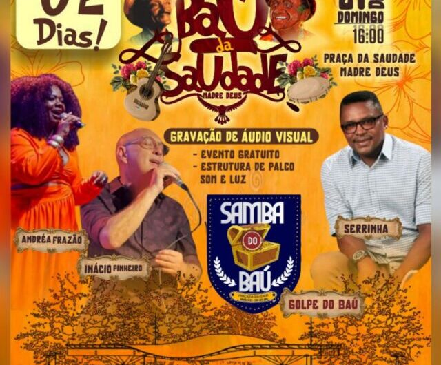 Projeto “Baú da Saudade” reúne artistas e moradores na Praça da Saudade no domingo (21)