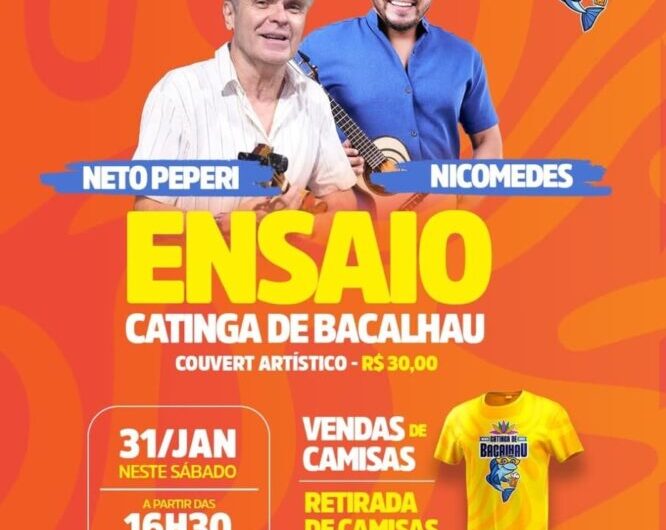 31 de janeiro tem Roda de Samba, com Neto Peperi e Nicomedes.