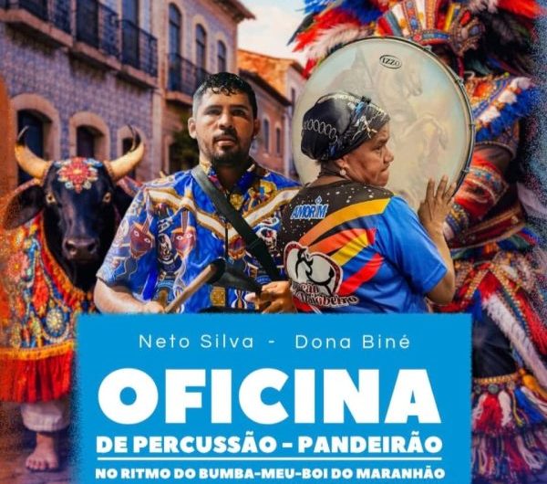 Nesta terça, 7 de abril: Aprenda a dominar um dos principais instrumentos musicais do Bumba Meu Boi! GDAM promove oficina gratuita de percussão e pandeirão com Neto Silva e Dona Biné.