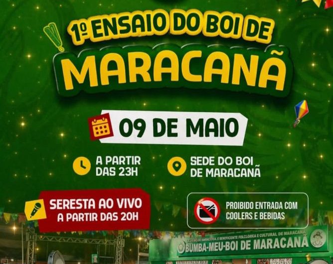 Boi de Maracanã fará primeiro ensaio para o São João 2026