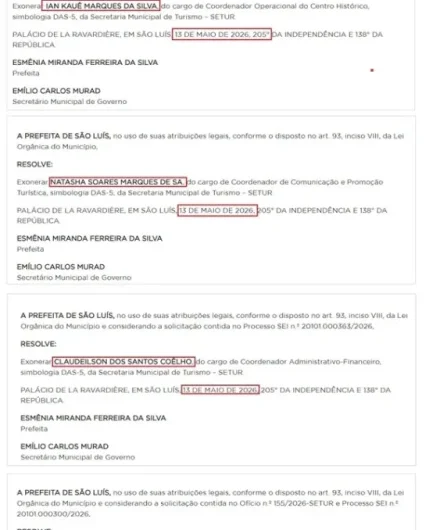 Esmênia exonera quatro servidores da gestão Braide após Edital sobre “trabalho escravo” para bandas e cantores