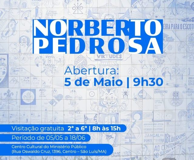 Em homenagem ao artista visual Norberto Pedrosa, exposição de pinturas em tela e guache e reproduções de painéis em azulejos acontece de 5 de maio a 18 de junho 