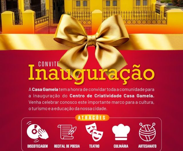 São José de Ribamar ganha, neste sábado, o Centro de Criatividade da Casa Gamela, Bairro Santuário!