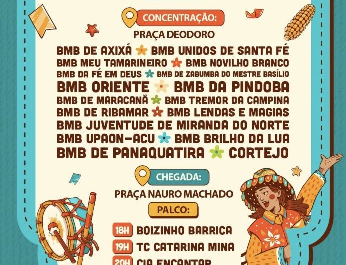 Cortejo Junino reúne grupos de Bumba Meu Boi e atrações culturais no Centro Histórico