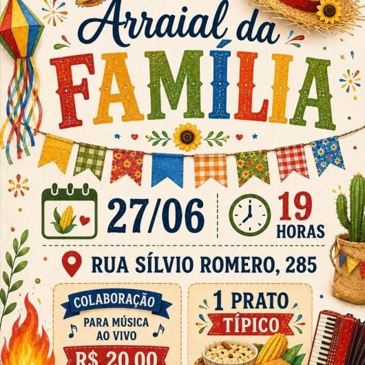 Tradicional Arraial da Família Cristã acontecerá no dia 27 de junho, a partir das 19h, na rua Sílvio Romero, no bairro Retiro Natal.