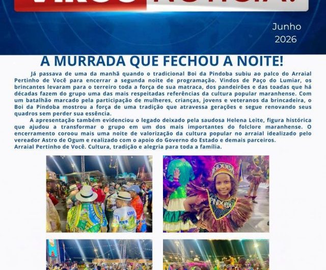 A murrada que fechou a noite: Já passava de uma da manhã quando o tradicional Boi da Pindoba subiu ao palco do Arraial Pertinho de Você para encerrar a segunda noite de programação.