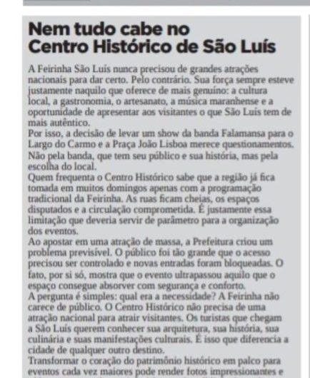 Editorial do dia 23.06.26  do Jornal Pequeno