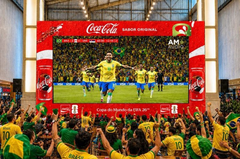 Shopping da Ilha une torcida para assistir aos jogos da Copa na Praça de Alimentação. O Cliente assiste aos jogos da Copa em um Super Telão com transmissão de todos os jogos!