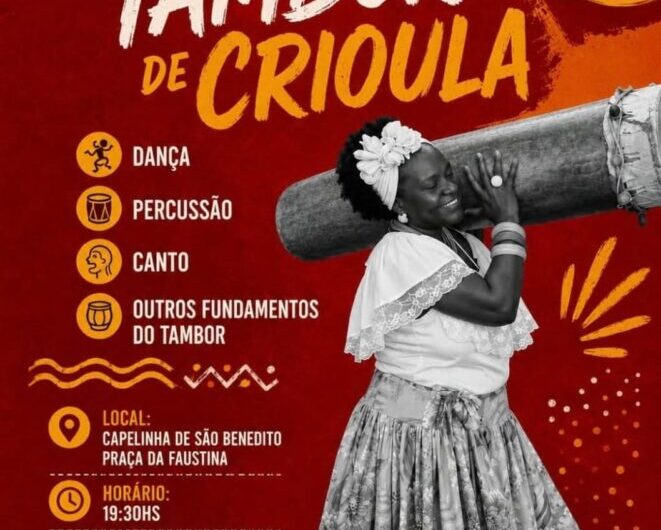 Inscrições abertas para Oficina de Tambor de Crioula, Patrimônio Imaterial Brasileiro, ministrada pela professora Carla Coreira. Participe!!!