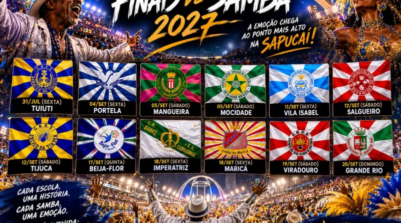 Finais de Samba 2027: todas as datas do Grupo Especial do Rio de Janeiro