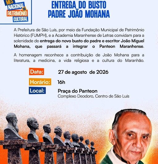 Prefeitura de São Luís e Academia Maranhense de Letras entregam busto do Pe. João Mohana na Praça do Panteon