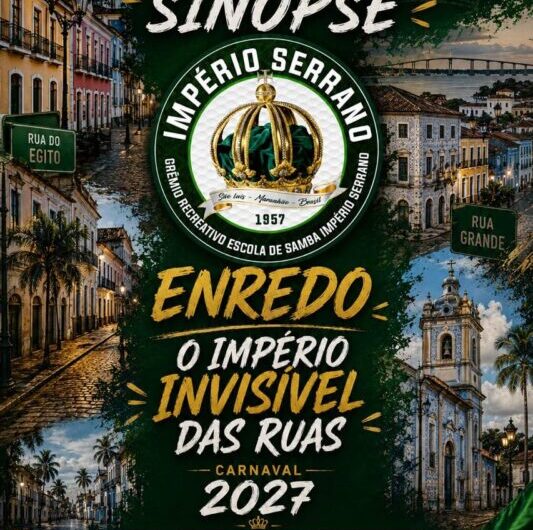IMPÉRIO SERRANO APRESENTA SINOPSE DO ENREDO 2027, NESTA TERÇA-FEIRA, 04 DE AGOSTO, EM SUA SEDE NO MONTE CASTELO. O ENREDO VERSA SOBRE O MUNDO DA RUA