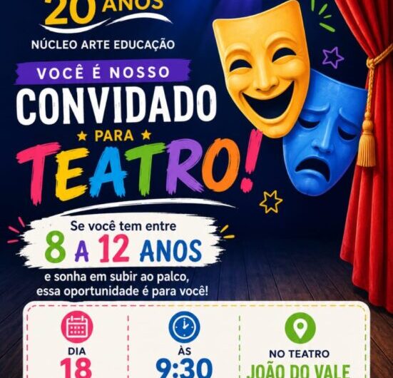 Inscrições abertas para aulas de cuíca na Bateria Furacão e para aulas de Teatro e Dança Contemporânea para crianças, jovens e adultos de 8 a 18 anos, no NAE. Clica aqui e saiba mais!