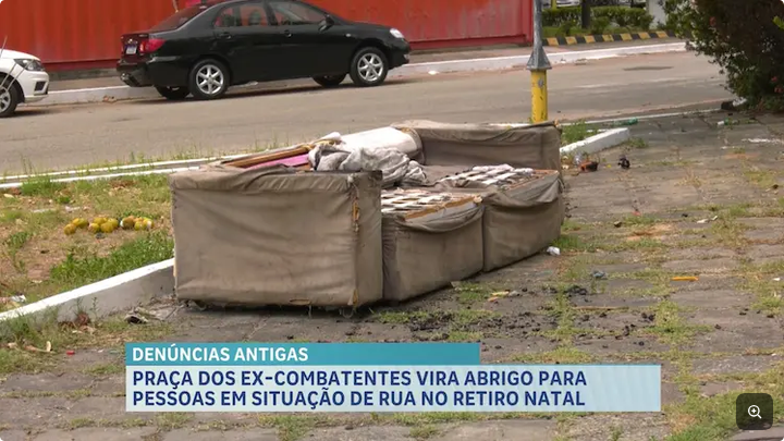Praça dos Ex-Combatentes, no Retiro Natal, vira depósito de lixo irregular; Prefeitura afirma fazer serviço de limpeza!