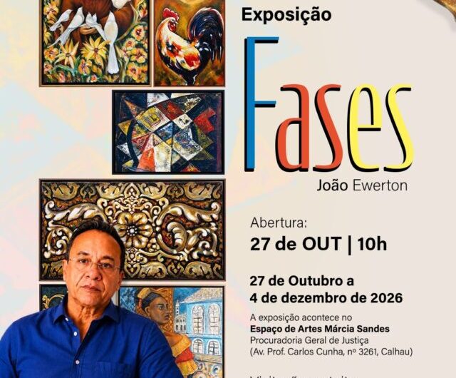 Artista visual multimídia, João Ewerton celebra 50 anos de pinturas e revela, em sete fases, as raízes culturais do Maranhão. A exposição “Fases” reúne obras produzidas há cinco décadas.